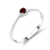 3mm Garnet CZ Silver Ring CSR-150-3